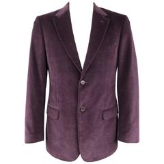 Men's VALENTINO 40 Regular Plum Purple Corduroy Notch Sport Coat