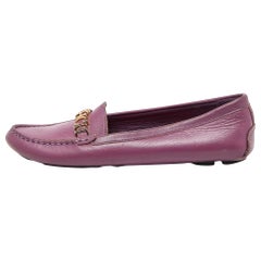 CH Carolina Herrera Lila Leder Logo Detail Loafers Größe 37