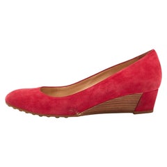 Tod's Bombas de cuña de ante rosa Talla 37.5