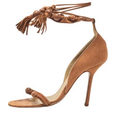 Sandalias con lazo al tobillo de ante marrón Givenchy Talla 37.5