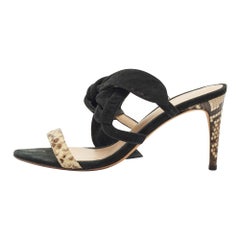 Alexandre Birman Schwarze Sandalen aus Wildleder mit Krawattendetail Größe 37,5