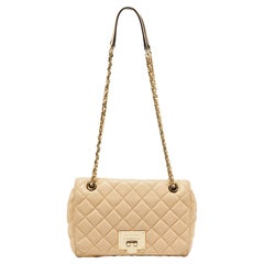 MICHAEL Michael Kors Beige Quilted Leather Sloan Studded Chain Shoulder Bag