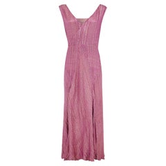 Antique 1920s Pink Full Length Lamé Flapper Dress