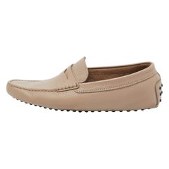 Tod's Beige Leather Penny Loafers Size 41.5