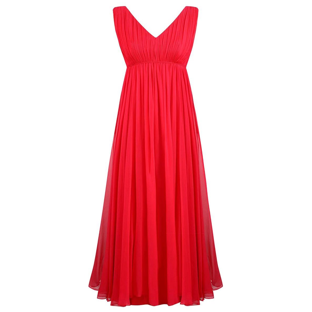 1960s Mardi Gras By Levino Verna Red Silk Chiffon Dress