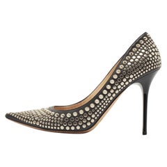 Jimmy Choo Black Leather Studded Pumps Size 37
