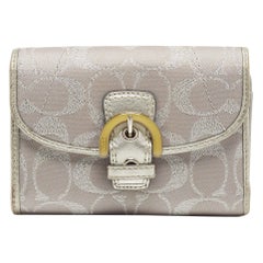 Coach Signature Canvas Grey Trifold Wallet