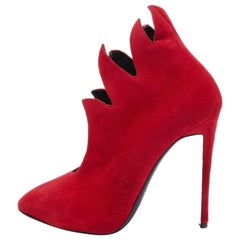 Giuseppe Zanotti stivaletti in pelle scamosciata rossa taglia 37