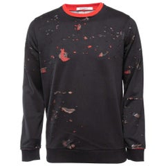 Givenchy Black Ripped Cotton Crew Neck Sweatshirt XS