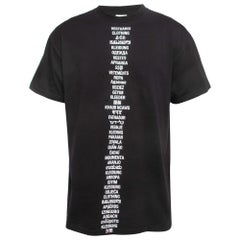 Vetements Black Languages Print Cotton Crew Neck Half Sleeve T-Shirt XS