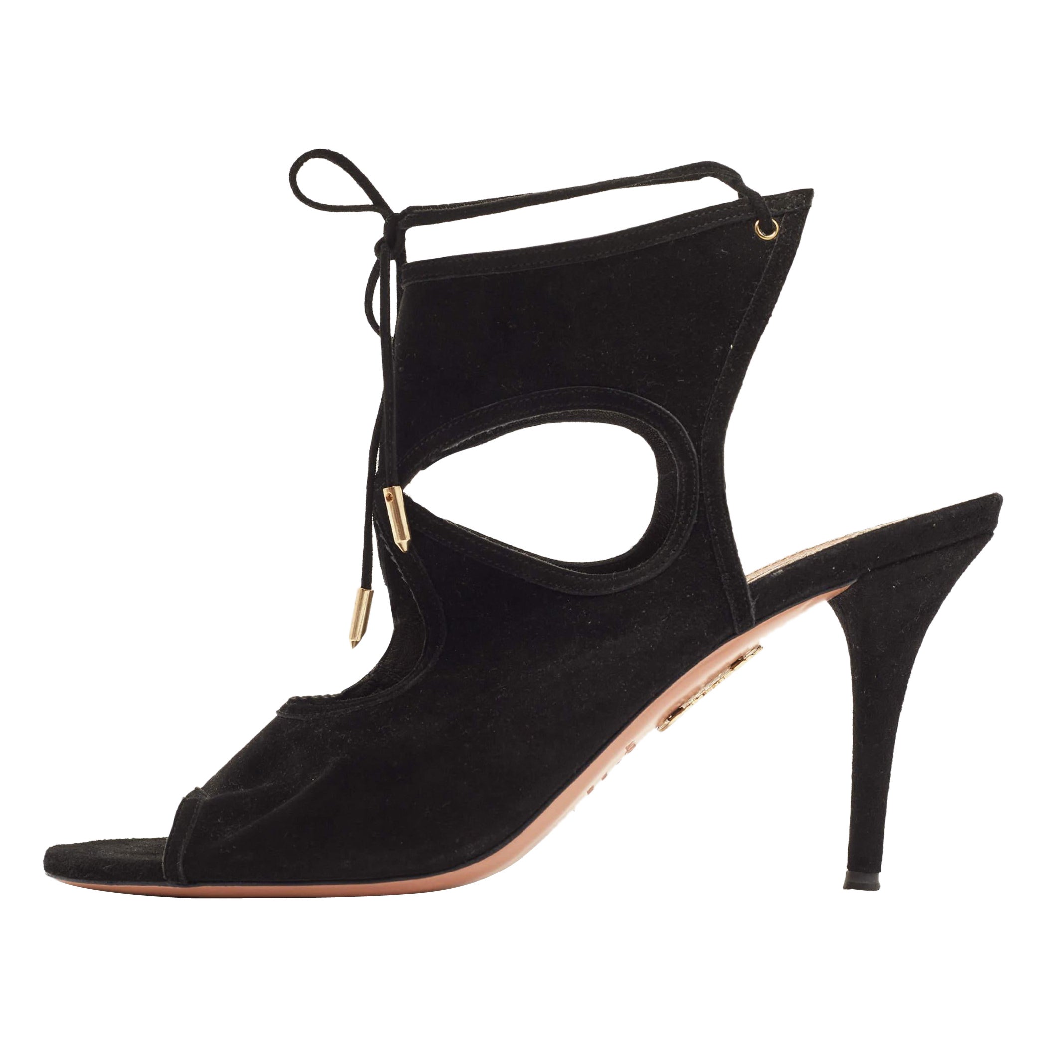 Aquazzura Sandales Sexy Thing en daim noir Taille 42