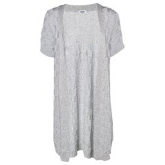 Moschino Jeans Silber Lurex-Strickjacke mit offener Vorderseite L