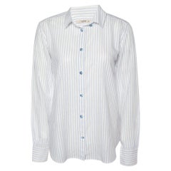 Etro - Chemise blanche rayée à boutons sur le devant M