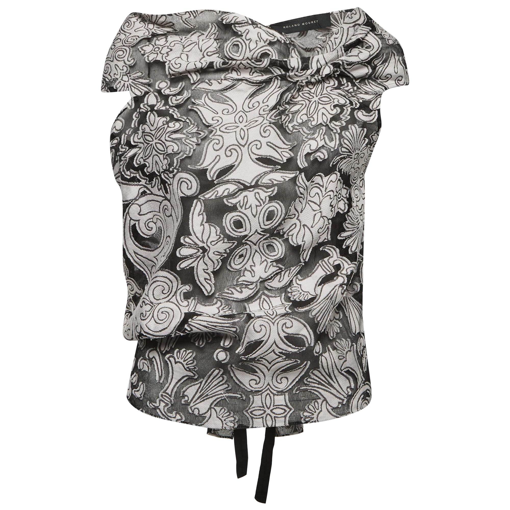 Roland Mouret - Top in cotone misto Eugene con schiena aperta e drappeggio M. I.