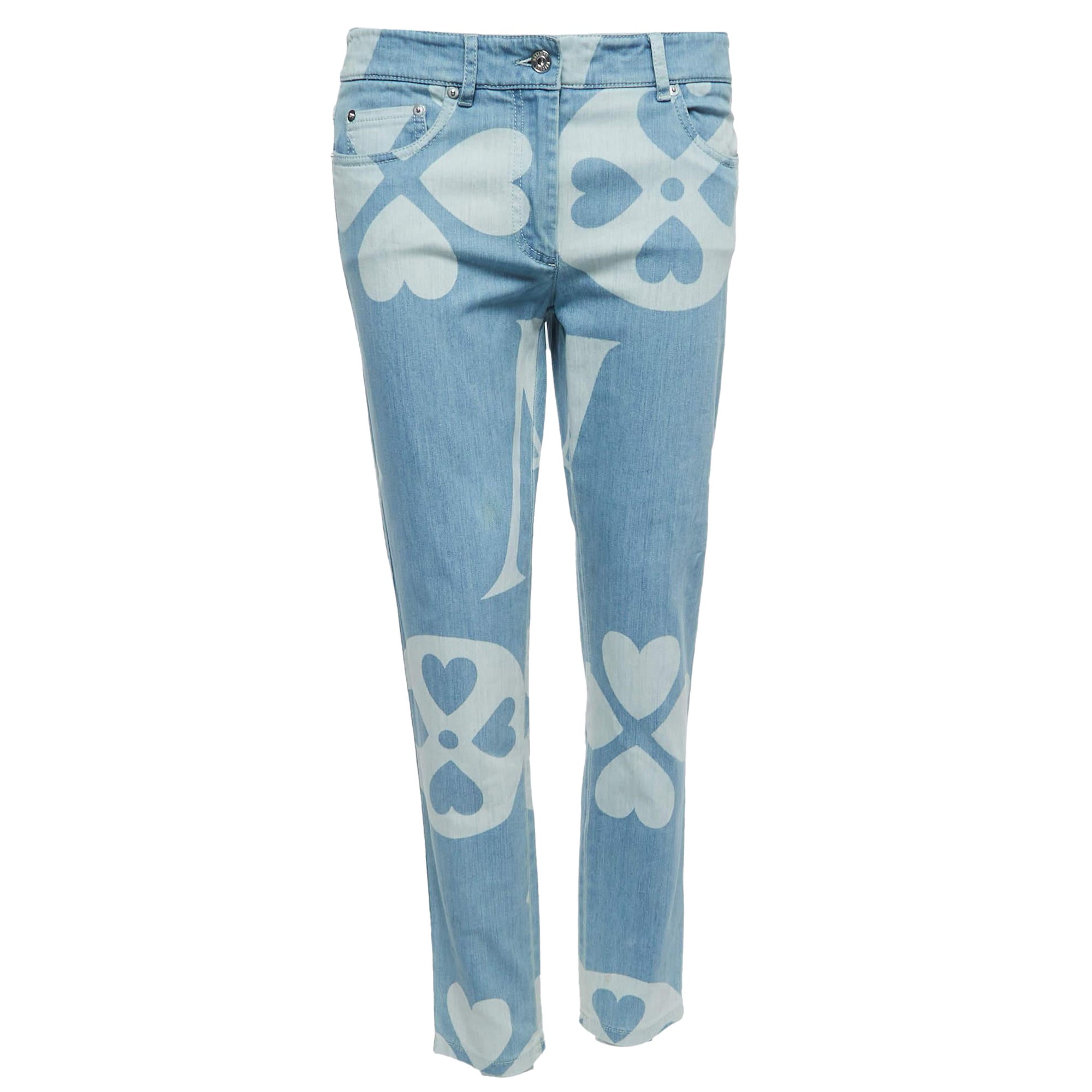 Moschino Couture Vaqueros con Logotipo Azul M Cintura 32 en venta