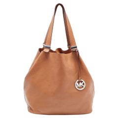 Michael Kors Brown Leather Bucket Tote