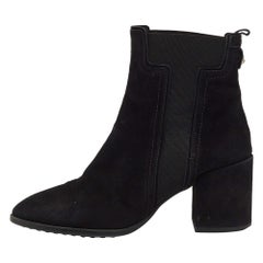 Tod's Black Suede Ankle Boots Size 40