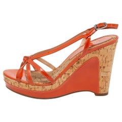 Marc by Marc Jacobs Sandalias de charol naranja con cuña de corcho tamaño 37,5
