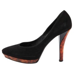 Casadei Black Suede Platform Pumps Size 37