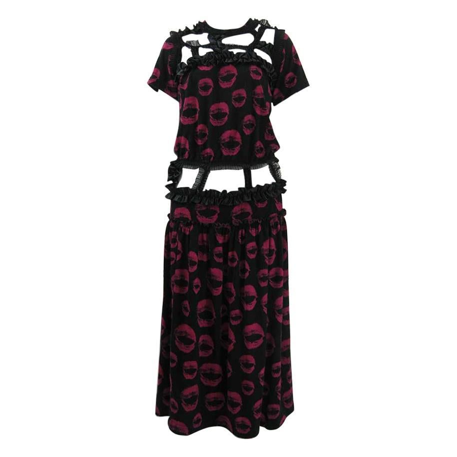 Comme des Garcons - Vestito con nastro Kiss Lips 2008 in vendita