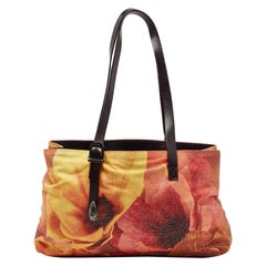 Roberto Cavalli Fourre-tout en cuir et tissu scintillant imprimé floral multicolore