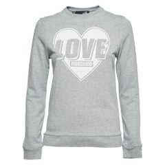 Love Moschino Love Logo Print Cotton Crew Neck Sweatshirt S