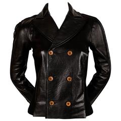 2002 COMME DES GARCONS leather jacket with knit back