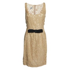 Moschino Cheap and Chic Vestido midi sin mangas con detalle de lazo beige L