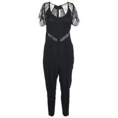 Stella McCartney Black Lace & Georgette Jumpsuit M