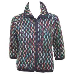 Vibrant 1960's Anna Giovannozzi Multi Color Cardigan Sweater