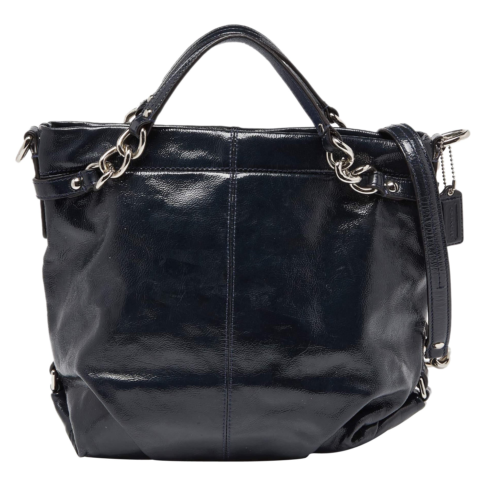 Coach Blue Patent Leather Brooke Hobo For Sale