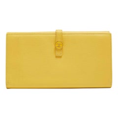 Chanel Yellow Leather CC Flap French Continental Wallet