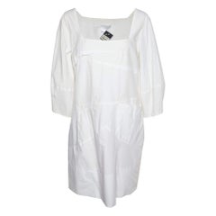 Chloe White Cotton Paneled Mini Dress L