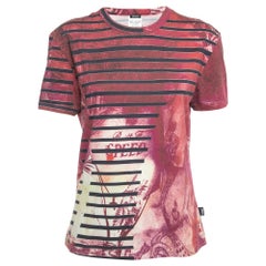 Versace Jeans Couture Pink All-Over Print stretch Cotton Short Sleeve T-Shirt L