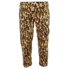 Moschino Jeans Mehrfarbige Capri-Hose aus Baumwolle mit Tierdruck M