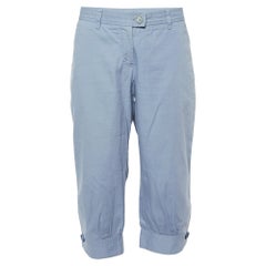 Moschino Cheap and Chic Pantaloni Capri in cotone azzurro M.