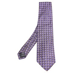 Corbata tradicional de seda con estampado morado Valentino