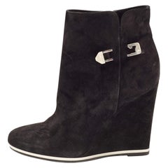 Le Silla Botines con cuña de ante negro Talla 40
