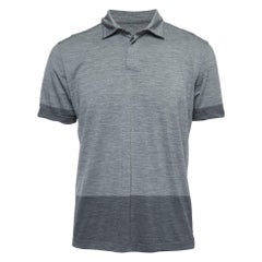 Z Zegna Techmerino Graues Jersey-Polo-T-Shirt L