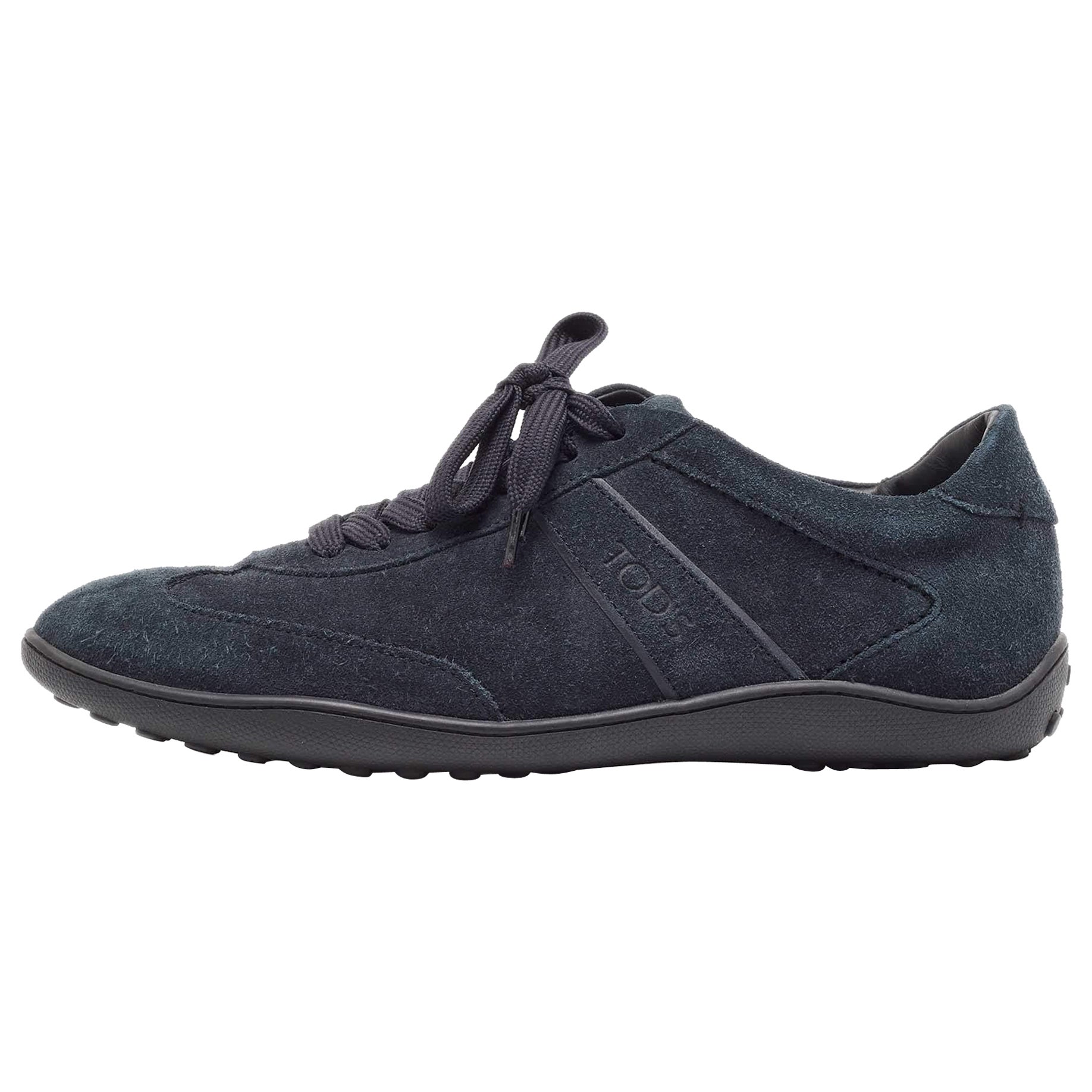 Tods Blue Suede Low Top Sneakers Size 39.5 For Sale