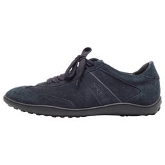 Tods Blaue Low Top-Turnschuhe aus Wildleder Größe 39,5