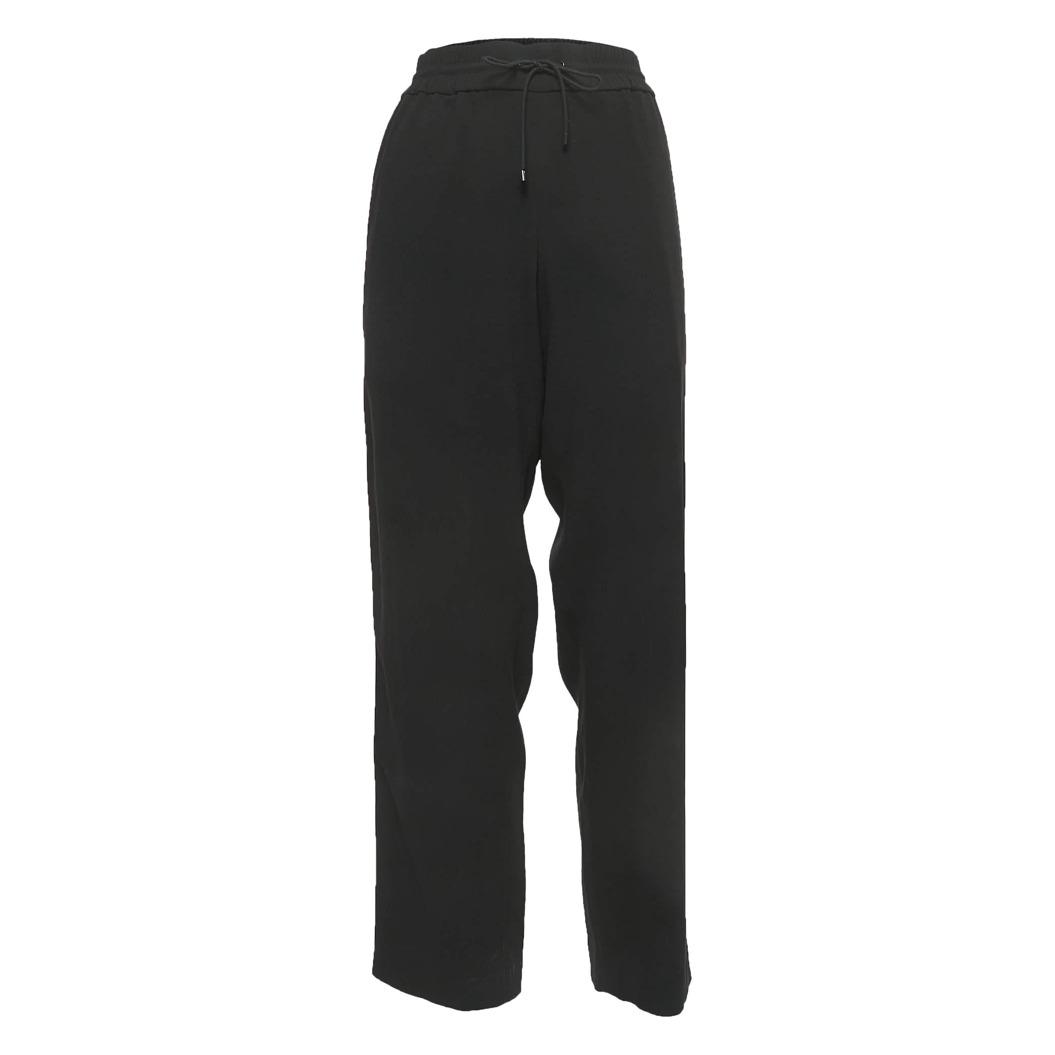 Kenzo Schwarze Krepp-Seitenstreifen-Trainingshose mit Kordelzug M