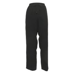 Kenzo Black Crepe Side Striped Drawstring Track Pants M