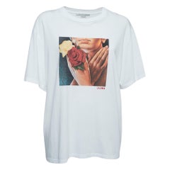 Stella McCartney Weißes halbärmeliges T-Shirt mit grafischem Druck XL