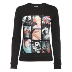 Kenzo Black Graphic Print Cotton Crew Neck Sweatshirt XS