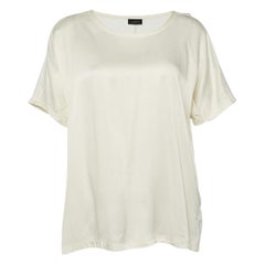 Joseph T-Shirt Off White in maglia di cotone e raso M. T. I.