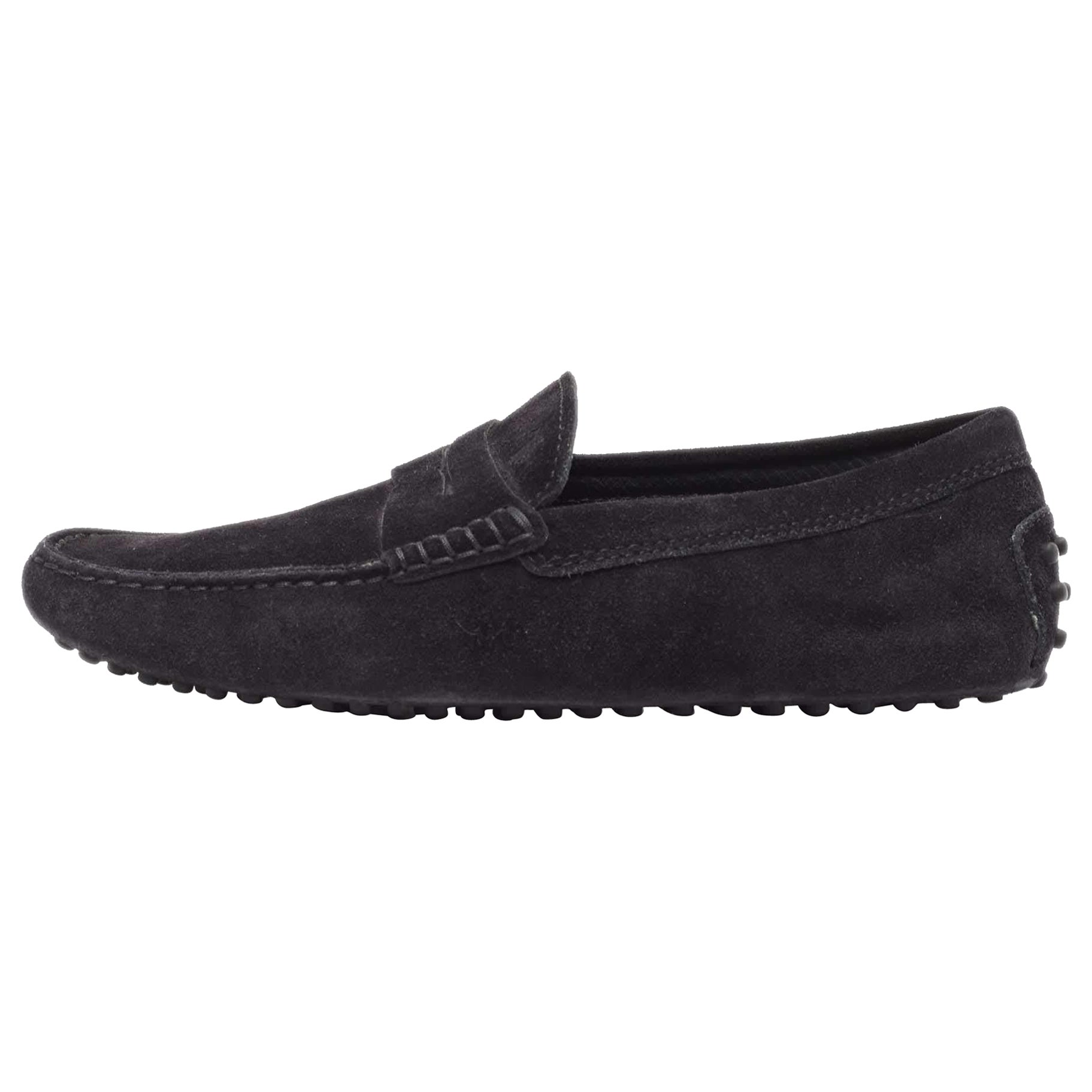 Tod's Black Suede Penny Loafers Size 39 For Sale
