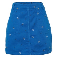 Mini-jupe Kenzo en jean imprimé bleu M