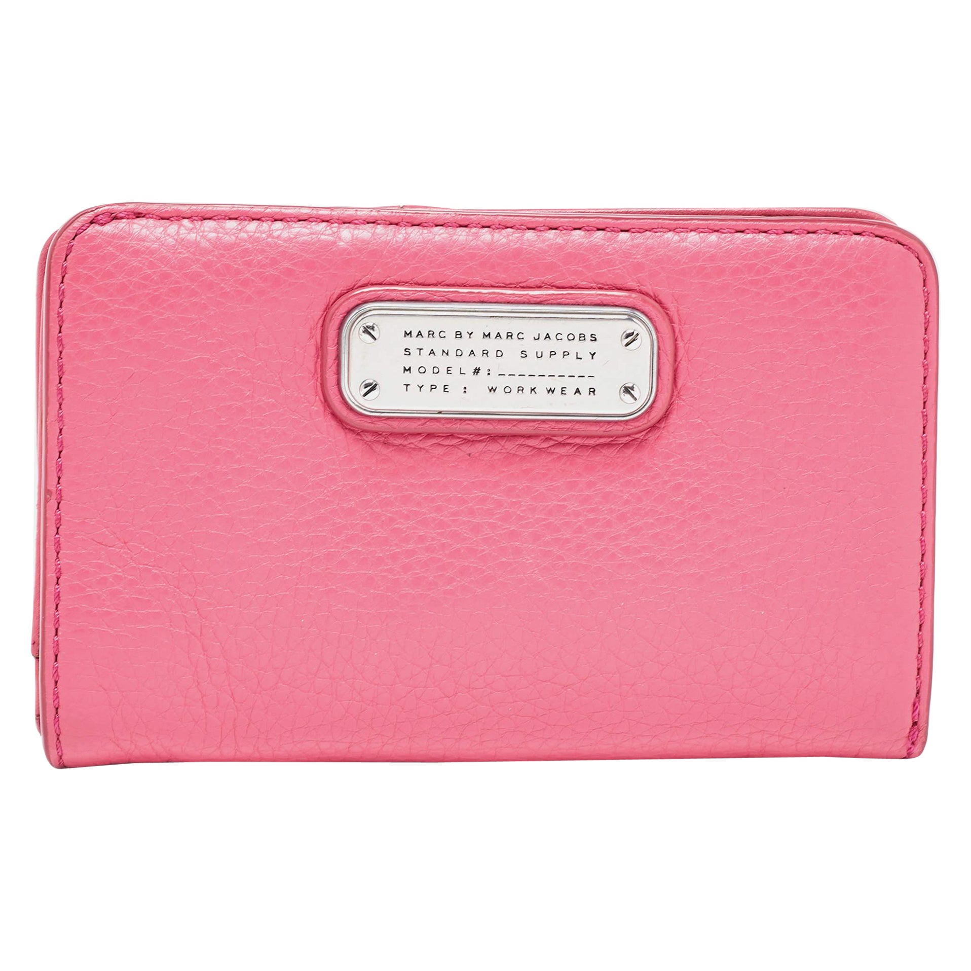 Marc by Marc Jacobs Pink Leather Zip Around Wallet For Sale