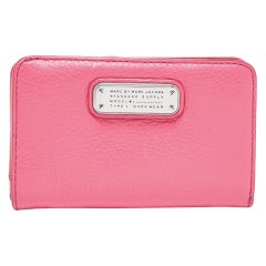 Portafoglio con cerniera in pelle rosa Marc by Marc jacobs